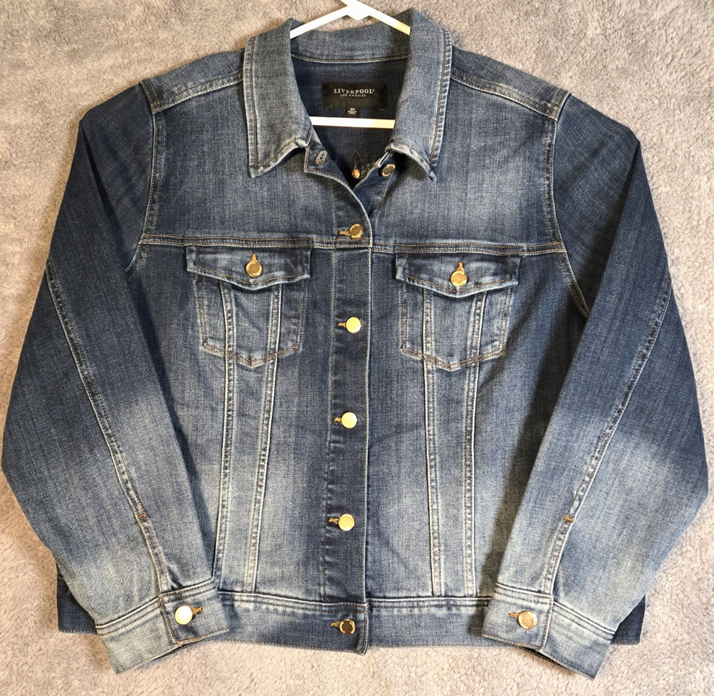 Y2K Denim Jacket Faded Streetwear, Grunge, Utility, Americana Women 2X